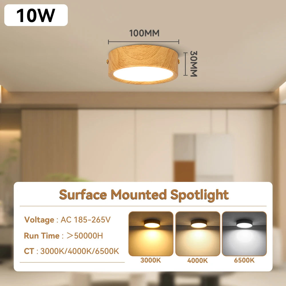 GX53 Wooden Downlight Ceiling Lamp