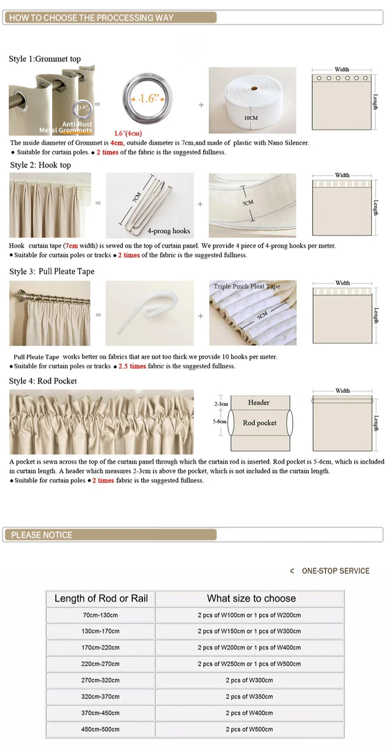 Custom Size Herringbone Thicke Beige Chenille Curtains