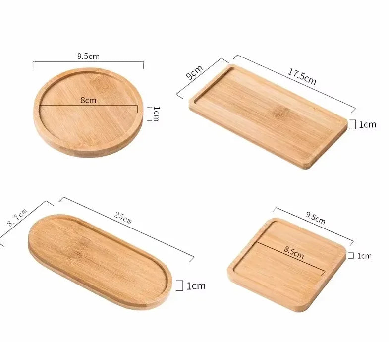 Bamboo Bathroom Organiser Tray Set