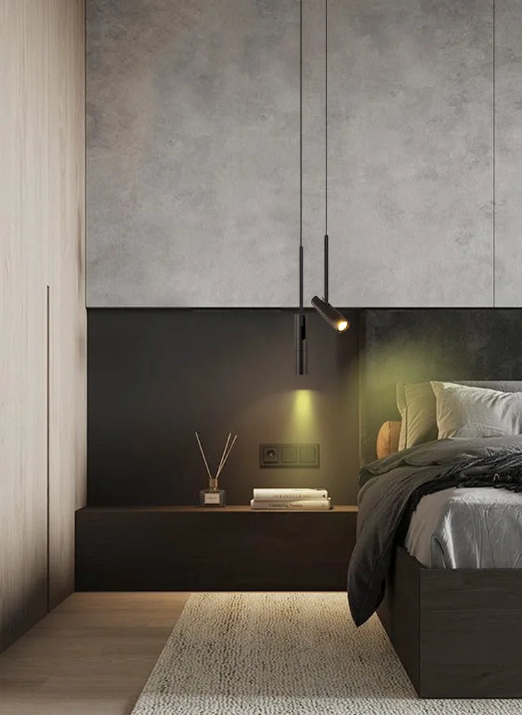 Nordic Black LED Bedside Pendant
