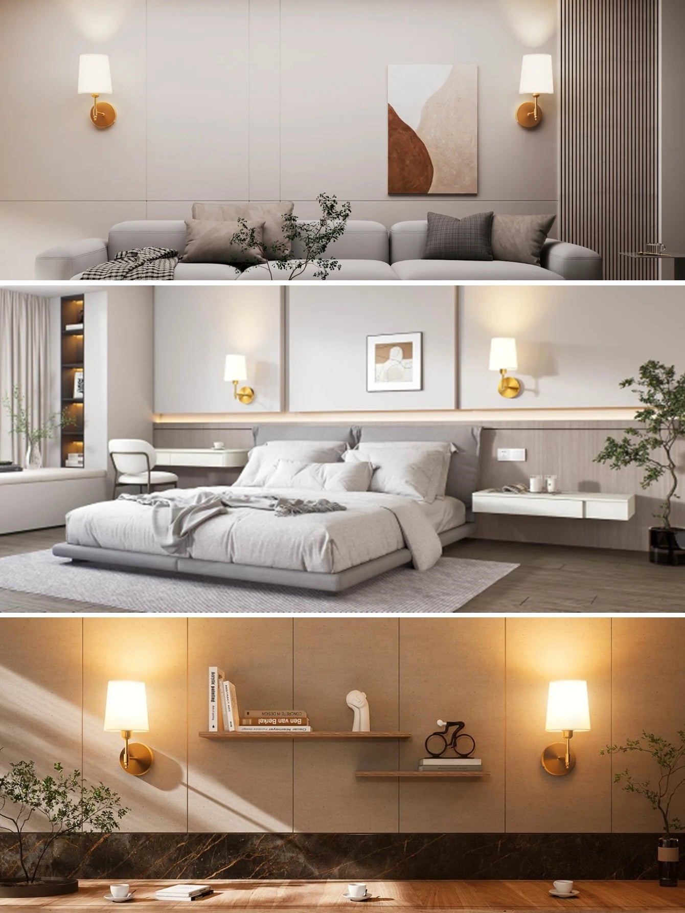 Wireless Rechargeable Battery Powered Wall Light, 4000mAh