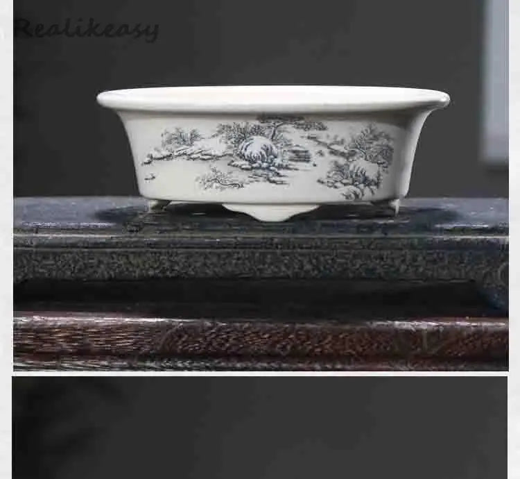 6Size Purple Sand Flower Pot Ceramic Bonsai Pot Handmade