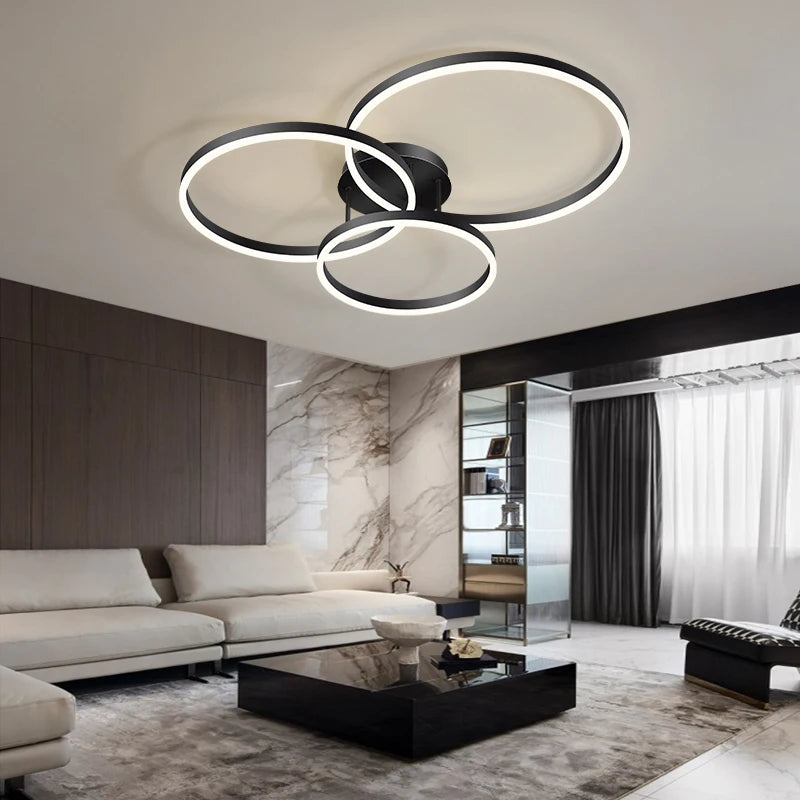 Gold Multi Ring LED Chandelier