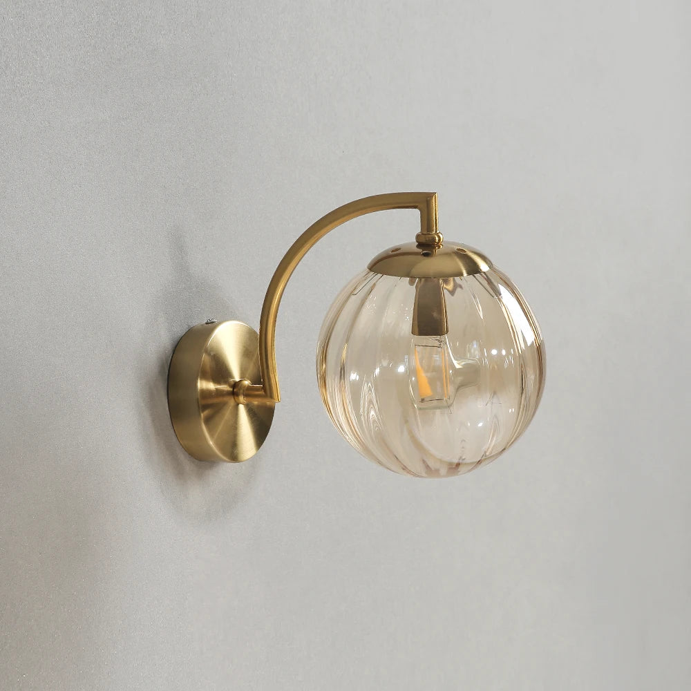 Glass Shade Bedside Wall Lamp