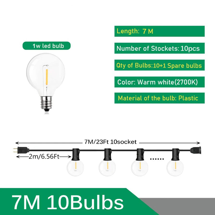 G40 Globe Festoon Patio String Lights
