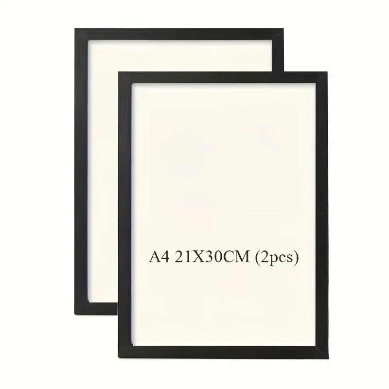 Vintage Wood Photo Frames Pair