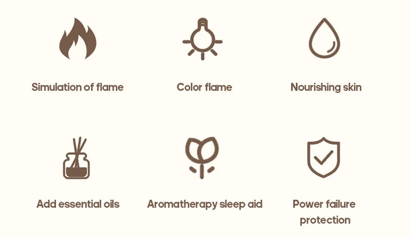 Essential Oil Aroma Diffuser Flame Air Humidifier Ultrasonic Cool Mist