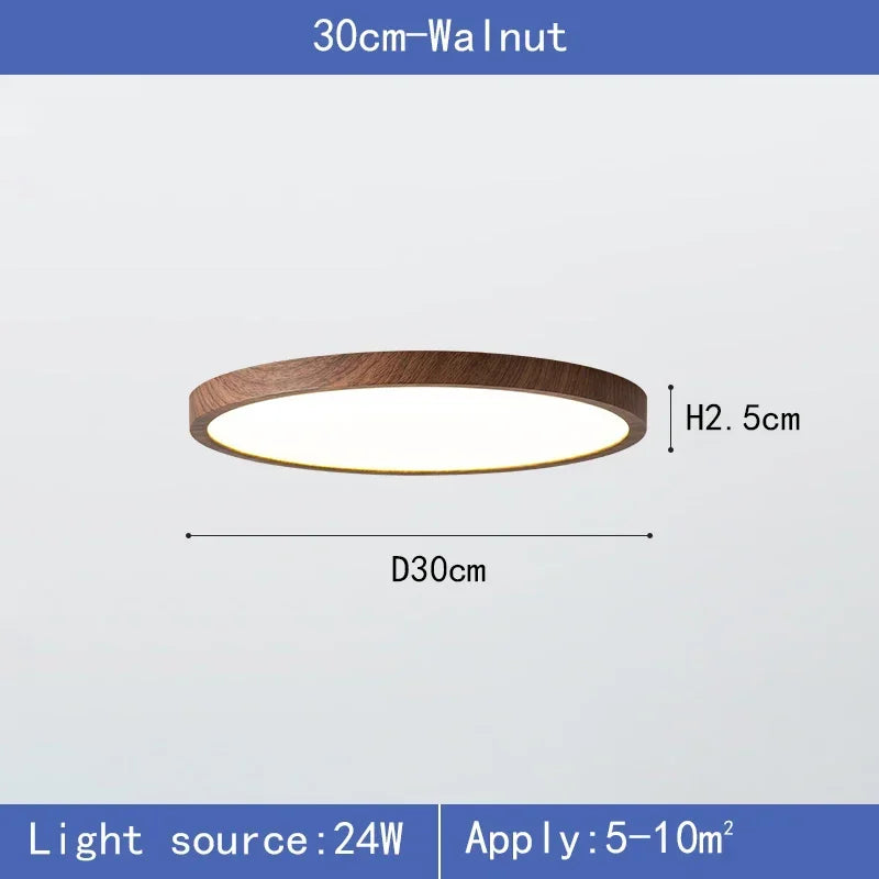 Ultrathin Wood Grain LED Ceiling Light