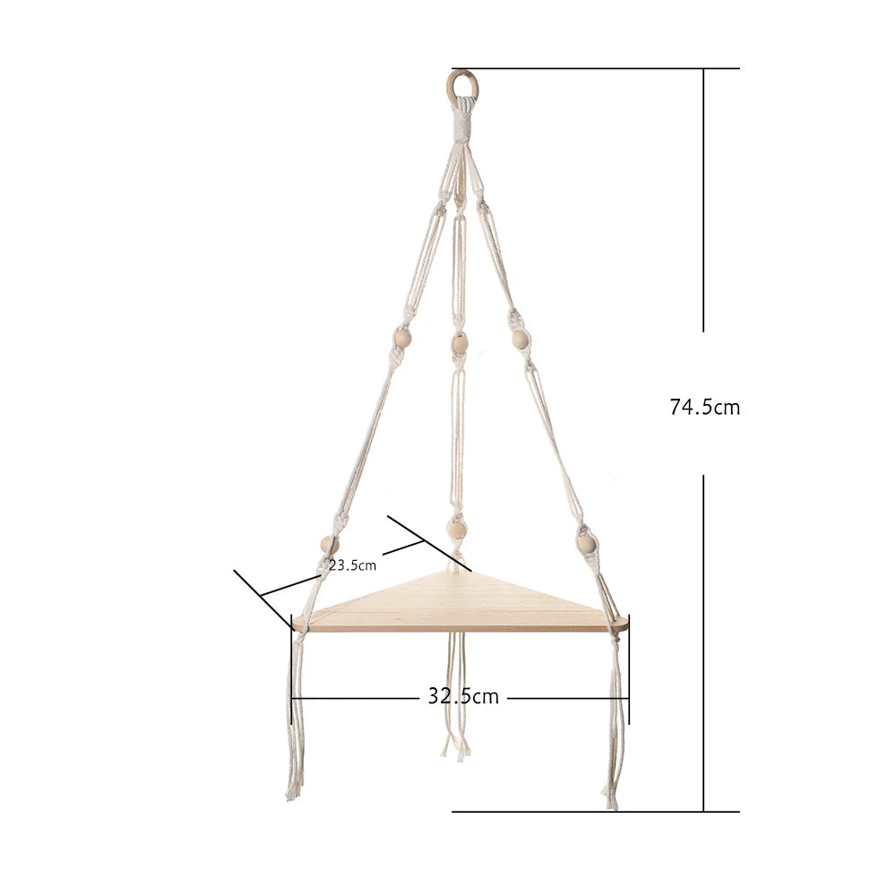 Hanging Wood Corner Shelf