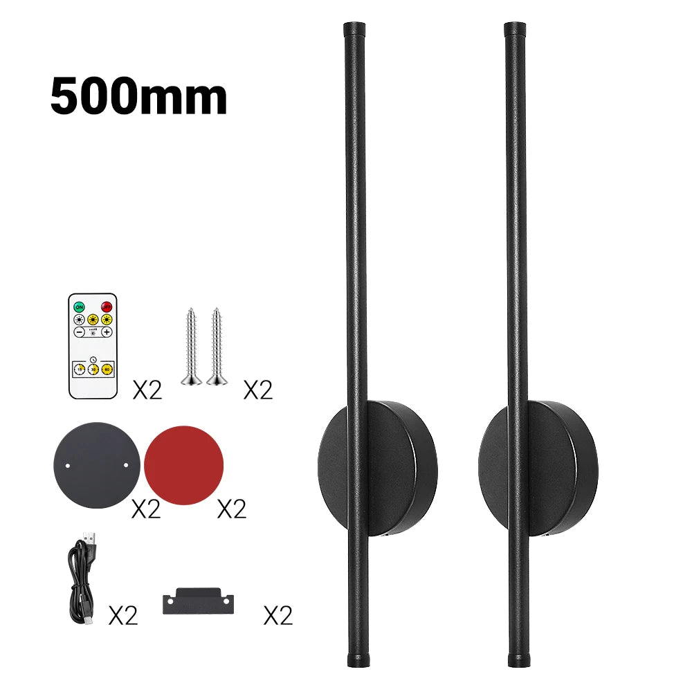 2-pack Rechargeable Wall Light LED 50 80cm Dimming Wall Sconce with