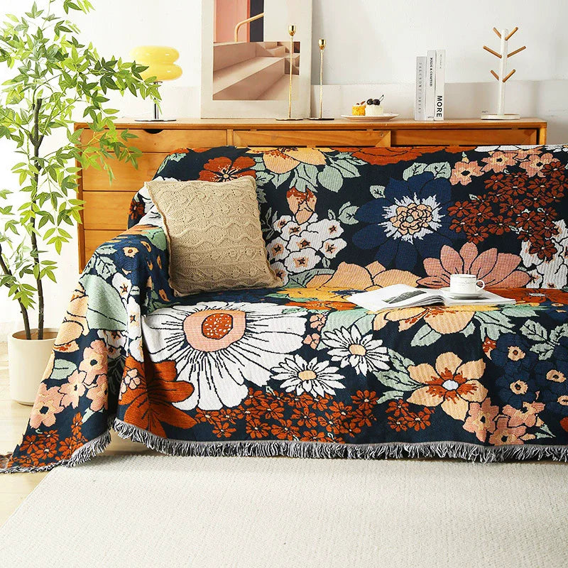 Nordic Plaid Knit Sofa Blanket