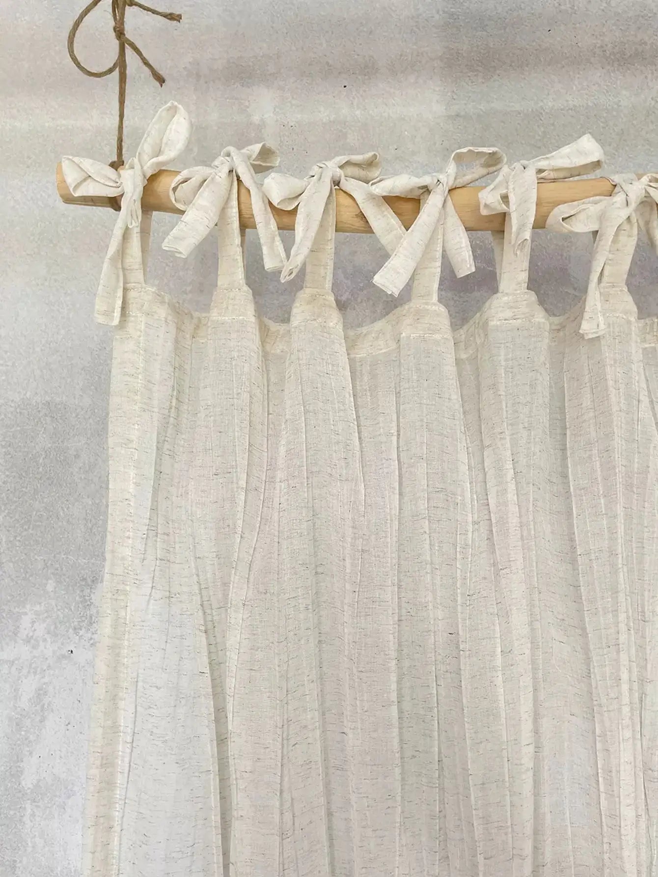 Japanese Folk Quiet Style Wrinkled Linen Texture Balcony Bedroom Screen