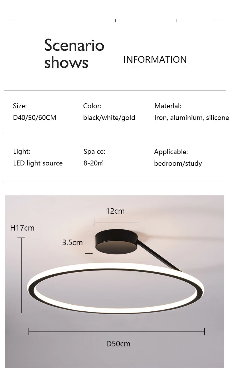 Simple Round Ring Ceiling Chandelier
