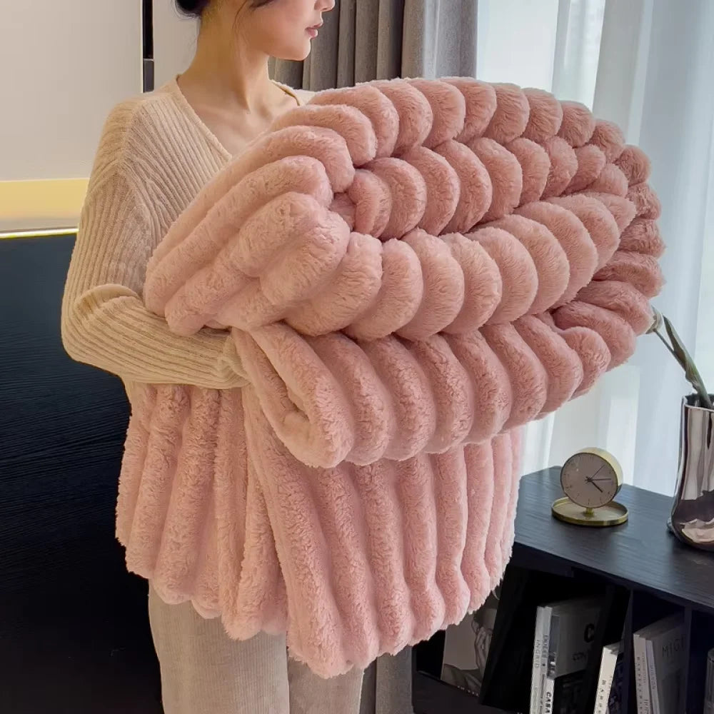 Striped Fleece Throw Blanket
