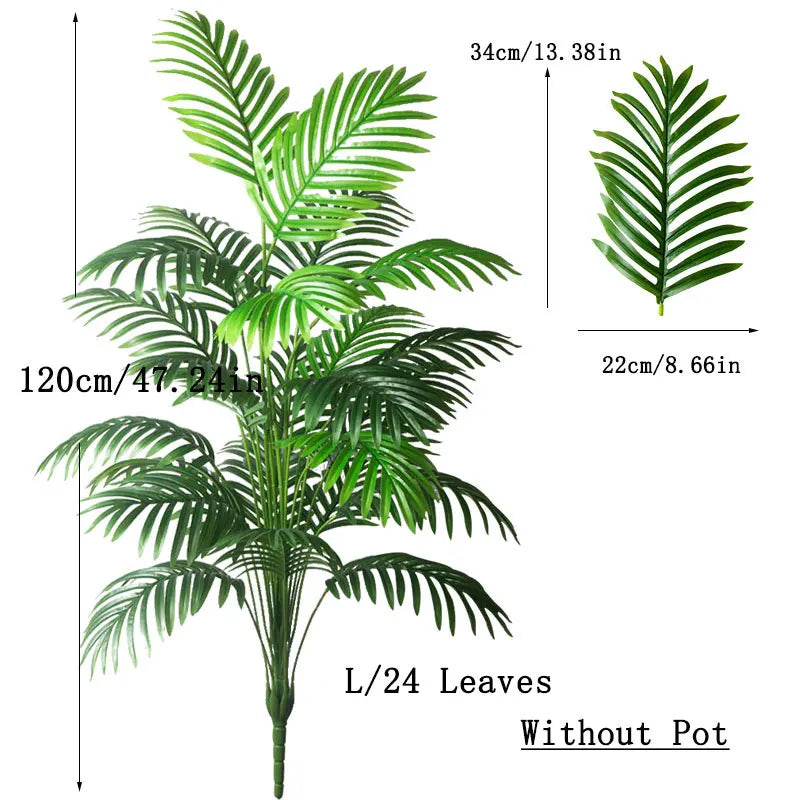 90-120cm Large Artificial Palm Tree Tropical Fake Plants Green