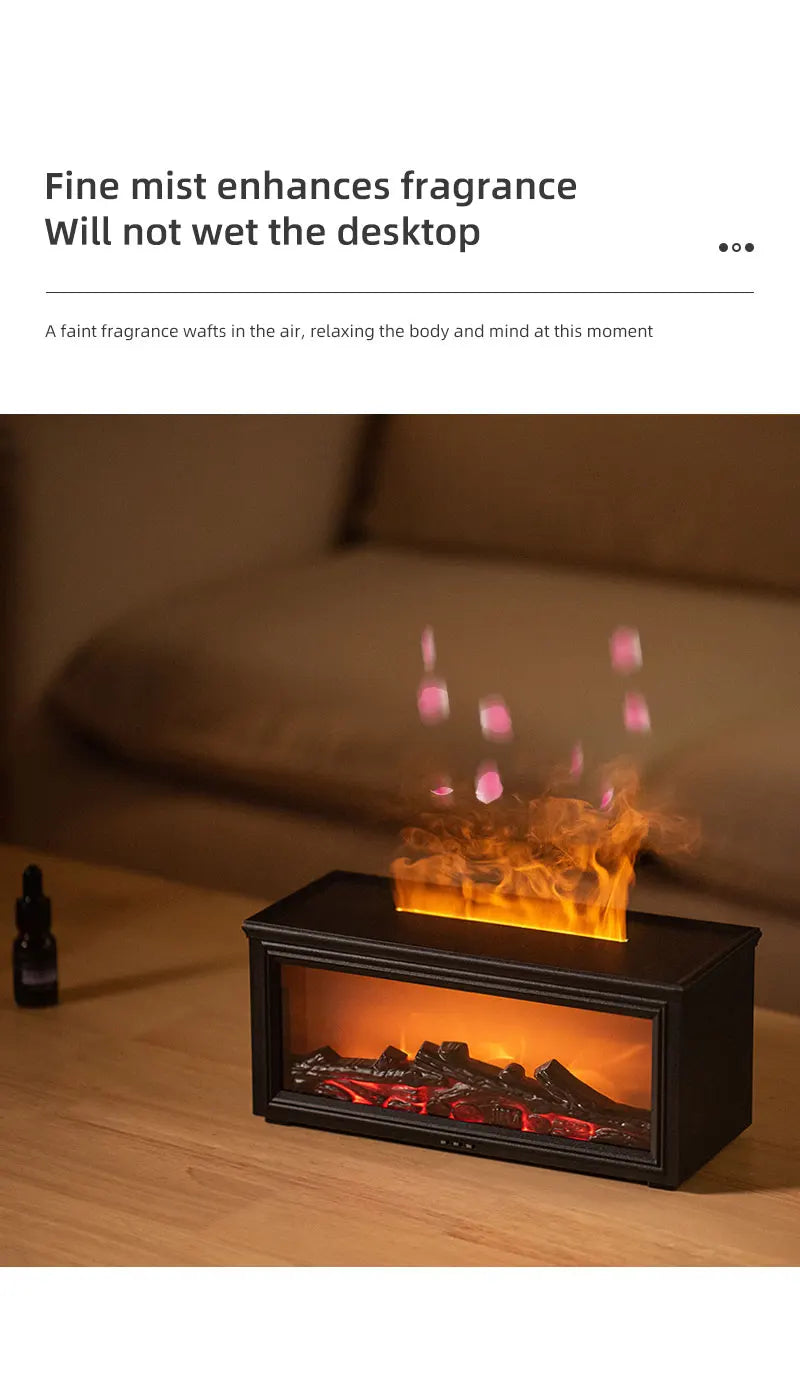 Eseential Oil Diffuser, Fireplace Flame Oil Diffuser - Aromatherapy