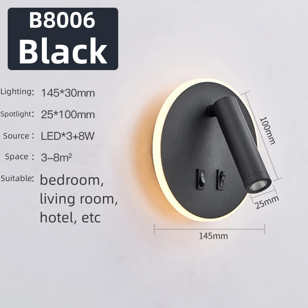 LED Wall Light 220V AC Backlight Rotating Adjustable Spotlight