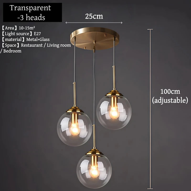 Modern Glass Globe LED Pendant Light