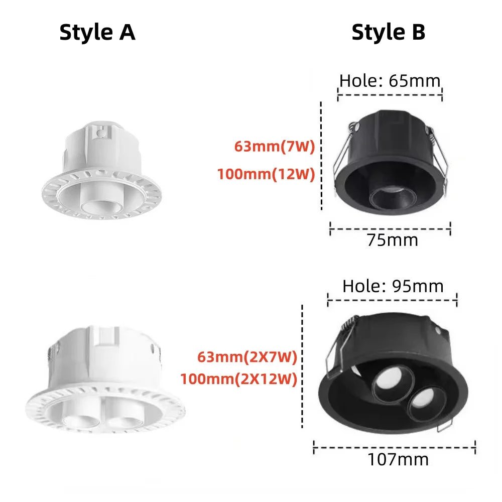 Borderless Recessed Twin Tube Spotlight