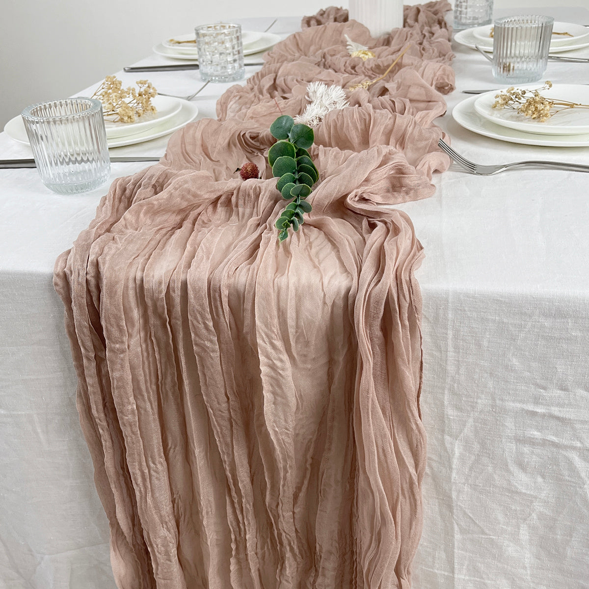 Gauze Cheesecloth Table Runners Set of 6