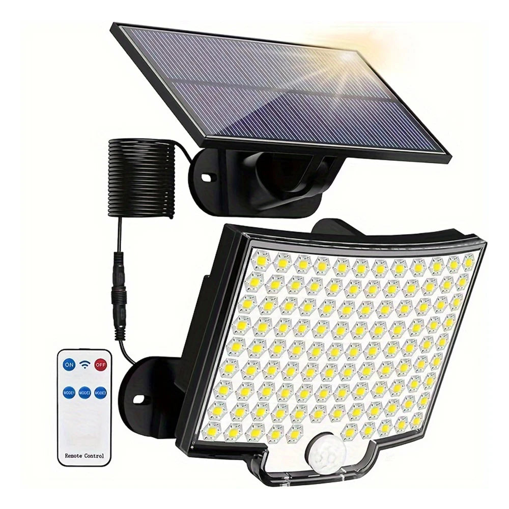 106 LED 3000LM Solar Powered Motion Sensor Flood Lights with Remote