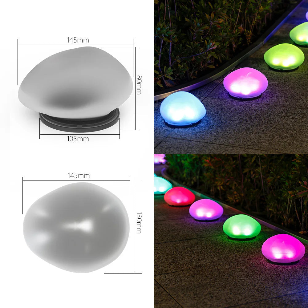 Solar Decorative Lamp Frosted Ground Lamp Outdoor Waterproof  Portable Energy Saving  Lantern Pebble Lawn Light Home Garden Lamp