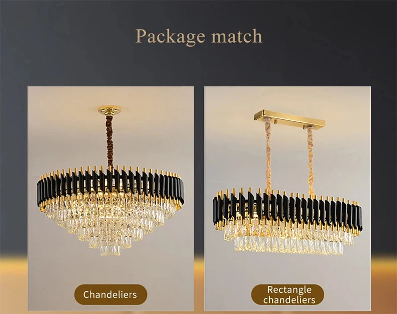 Luxury Crystal Ceiling Chandelier Lighting Modern Living Room Lights