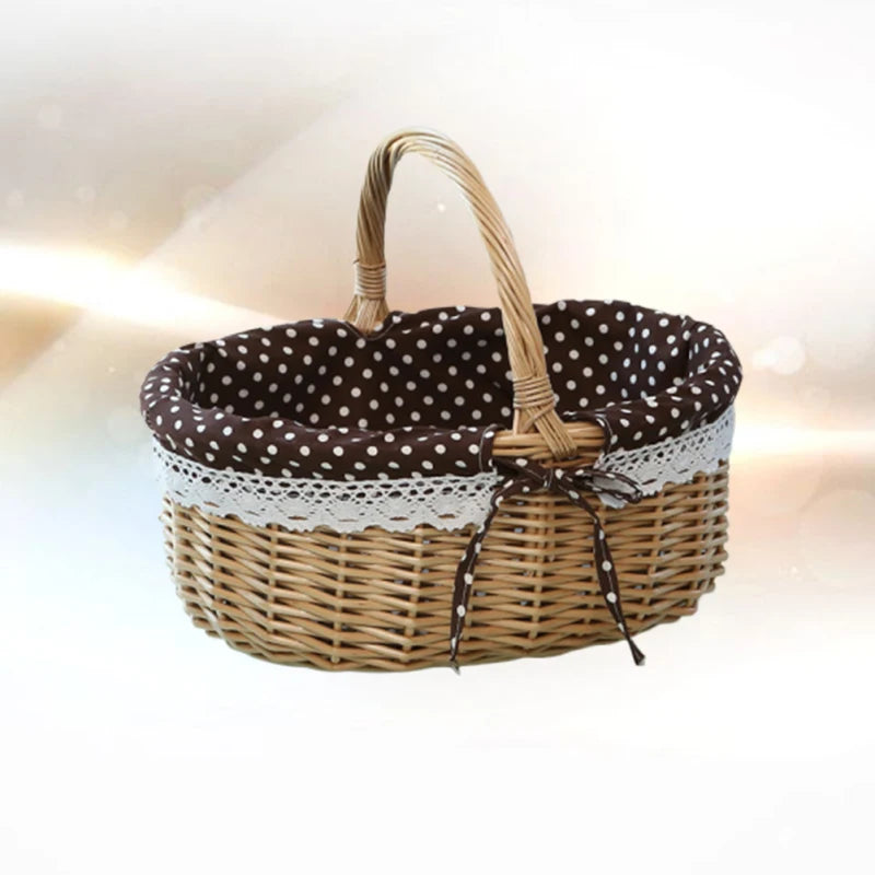 Hand Woven Wicker Picnic Basket
