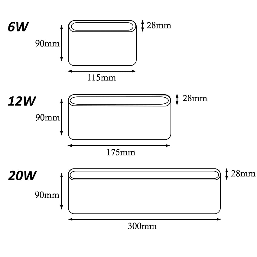LED Outdoor Waterproof IP65 Wall Light Porch Garden Wall Lamp & Indoor