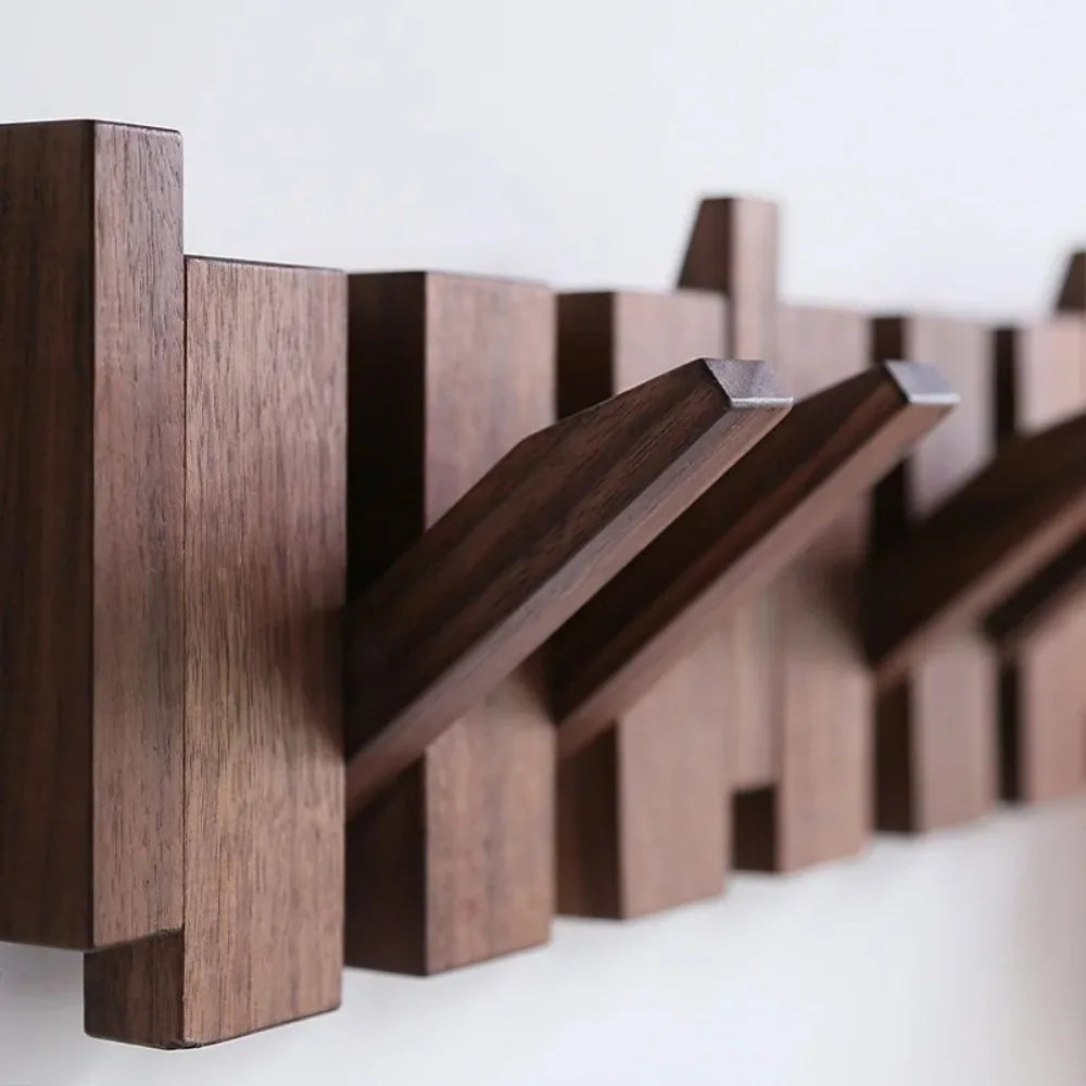 Wooden Wall Coat Rack with 8 Hooks