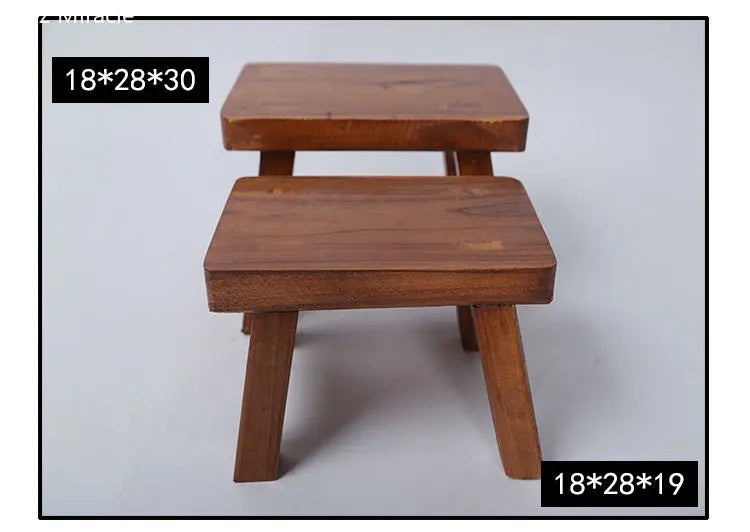 Custom Solid Wood Foot Stool, Square Bench