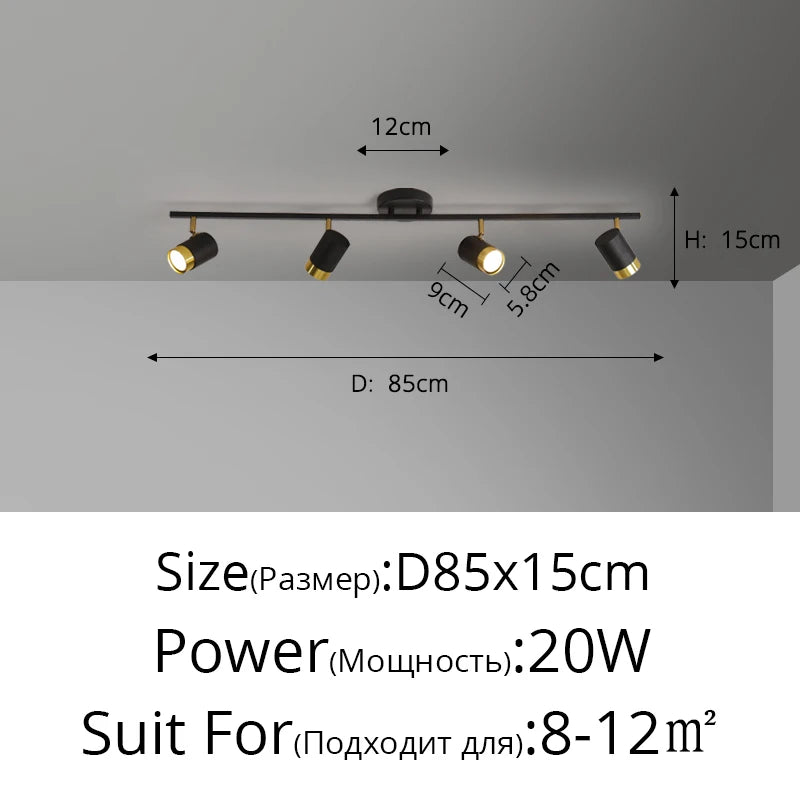 Long Linear LED Spotlight Chandelier