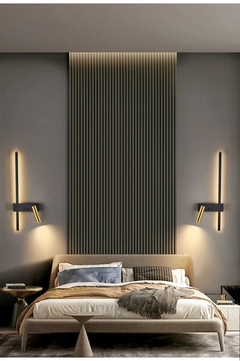 Wall lamp Nordic modern black and white minimalist living room sofa