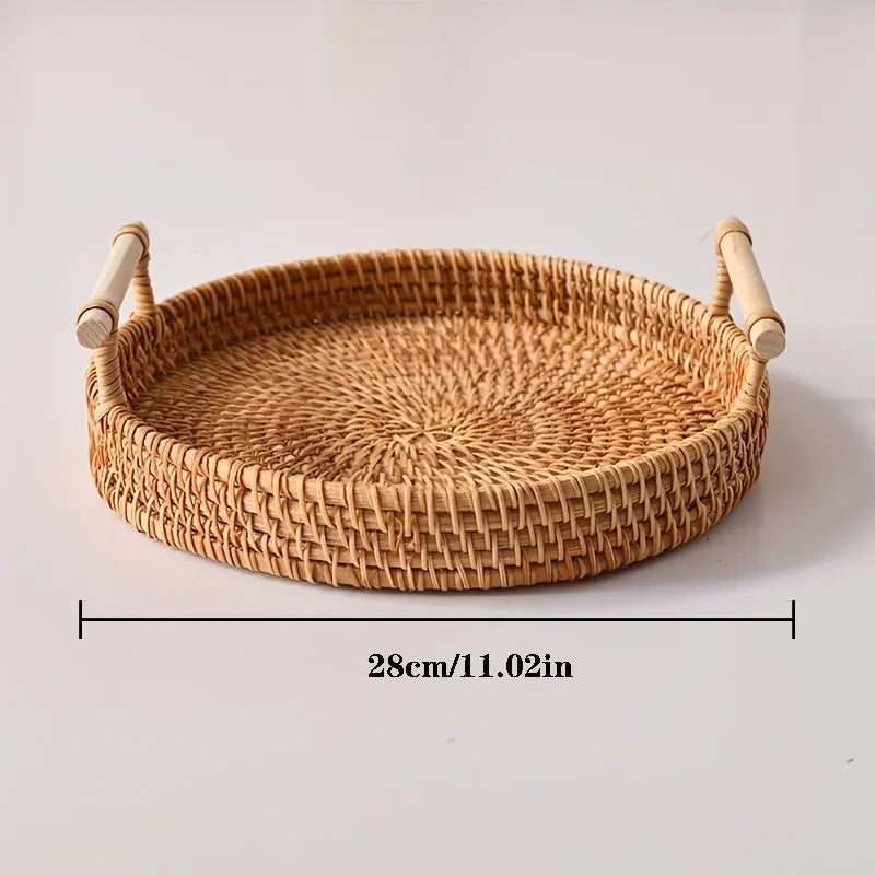 Handwoven Rattan Storage Tray