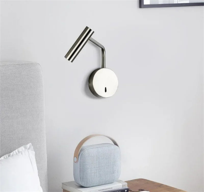 Modern Swing Arm Reading Wall Lamp Hotel Rooms Lamp 3W LED Adjustable