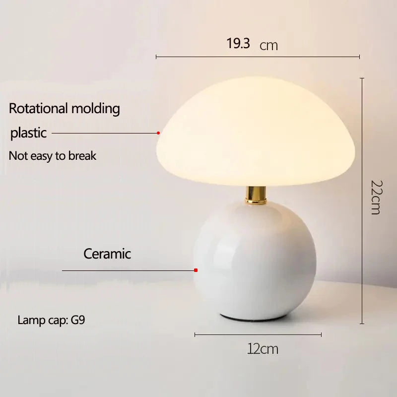 Ceramic Mushroom Bedside Table Lamp