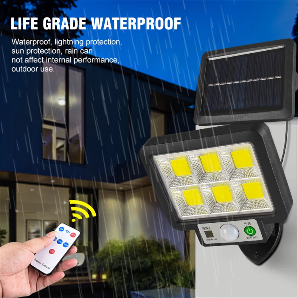 Solar Motion Sensor Wall Light With Remote