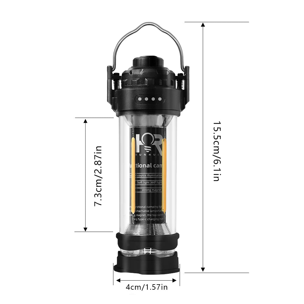 DOTWISE 3000mAH Camping Portable Retro Lantern Camping Lighthouse Tent