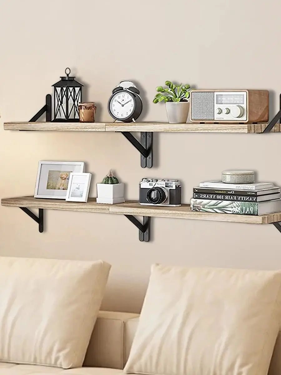 Wood Floating Wall Shelf Set