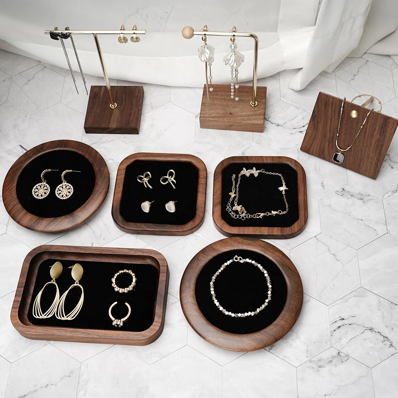 Solid Wood Jewelry Display Tray