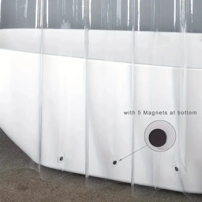 1pc Heavy Duty Clear Shower Curtain Liner with Metal Grommets