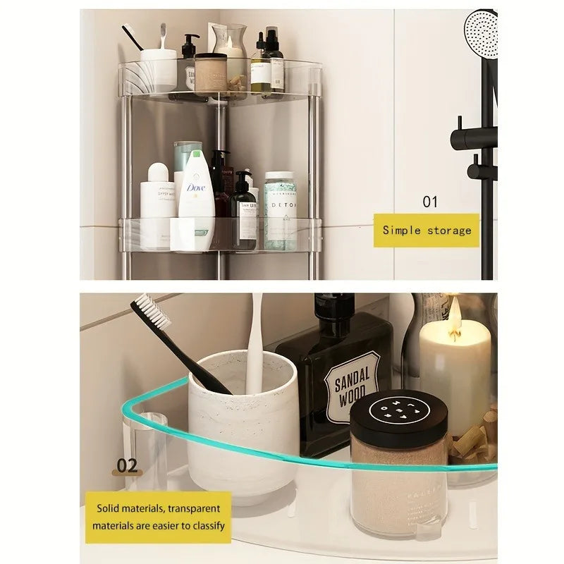 Clear Multi Tier Bathroom Rack