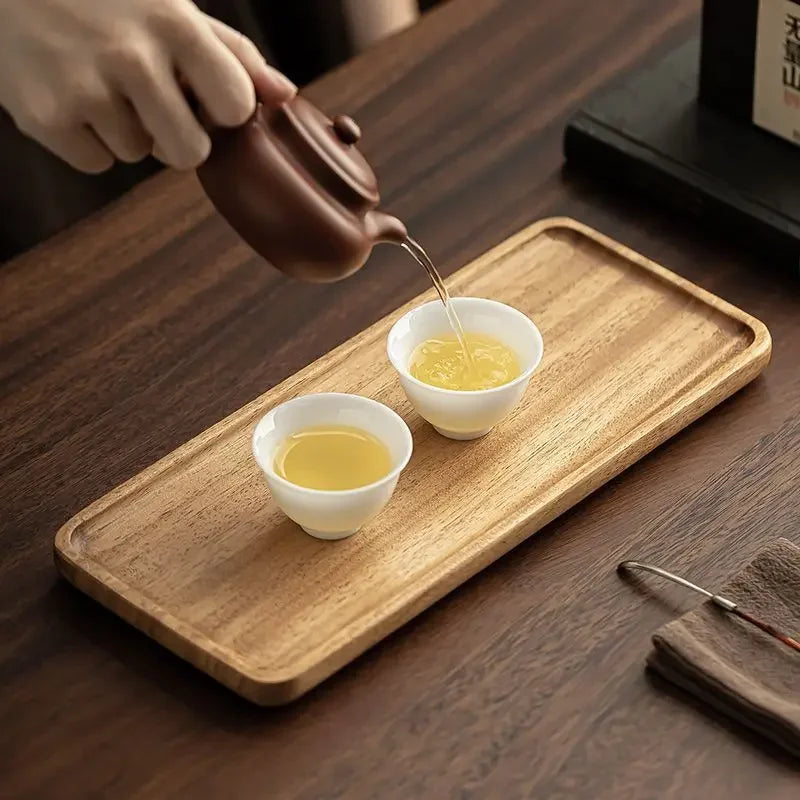 Natural Wood Rectangular Serving Tray