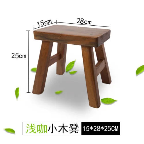 Custom Solid Wood Foot Stool, Square Bench