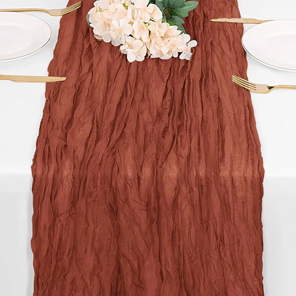 Burgundy Table Runner Cheesecloth Gauze Rustic Boho Cheese Cloth