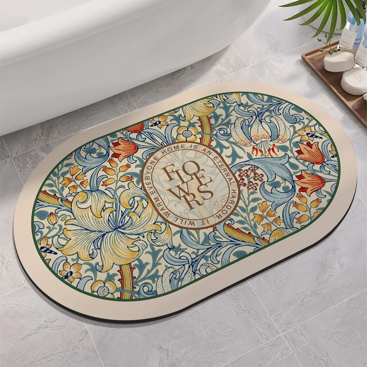 Diatomaceous Earth Bath Mat Non-slip Quick Dry Bathroom Rug Super
