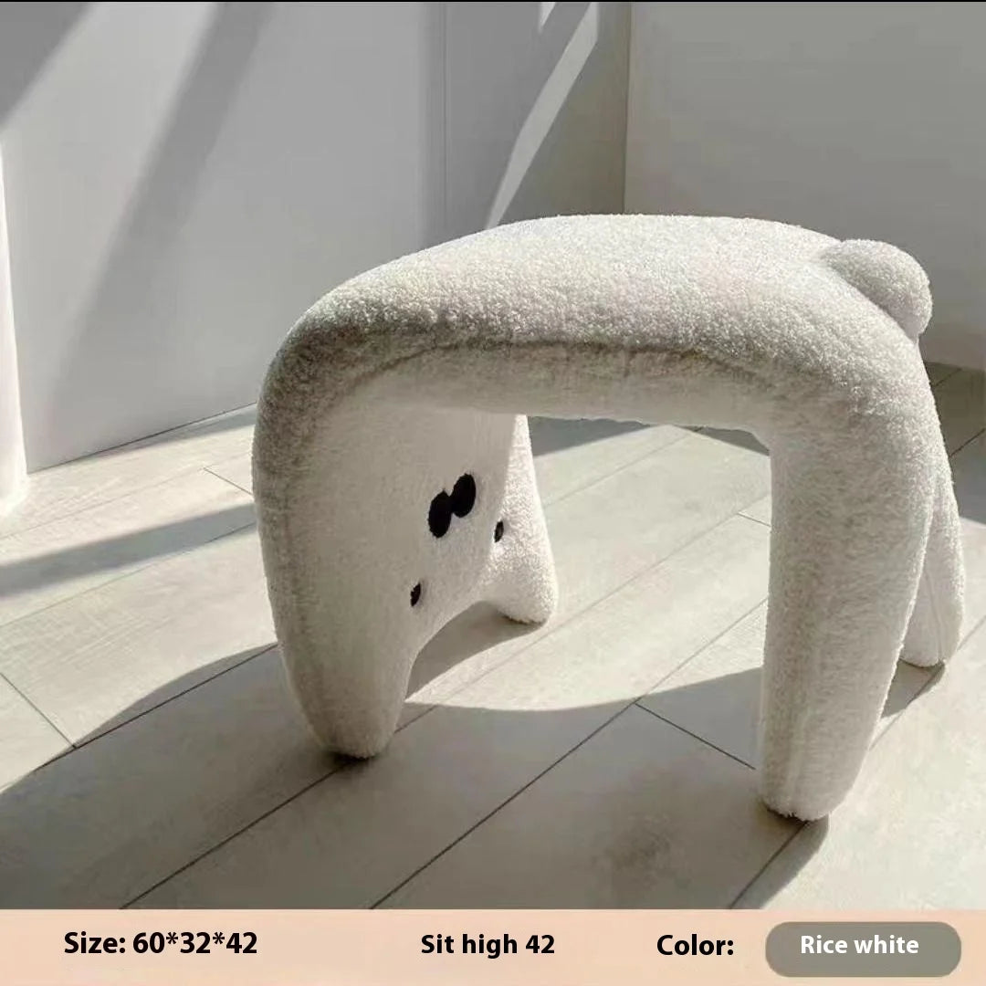Plush Armless Dressing Chair