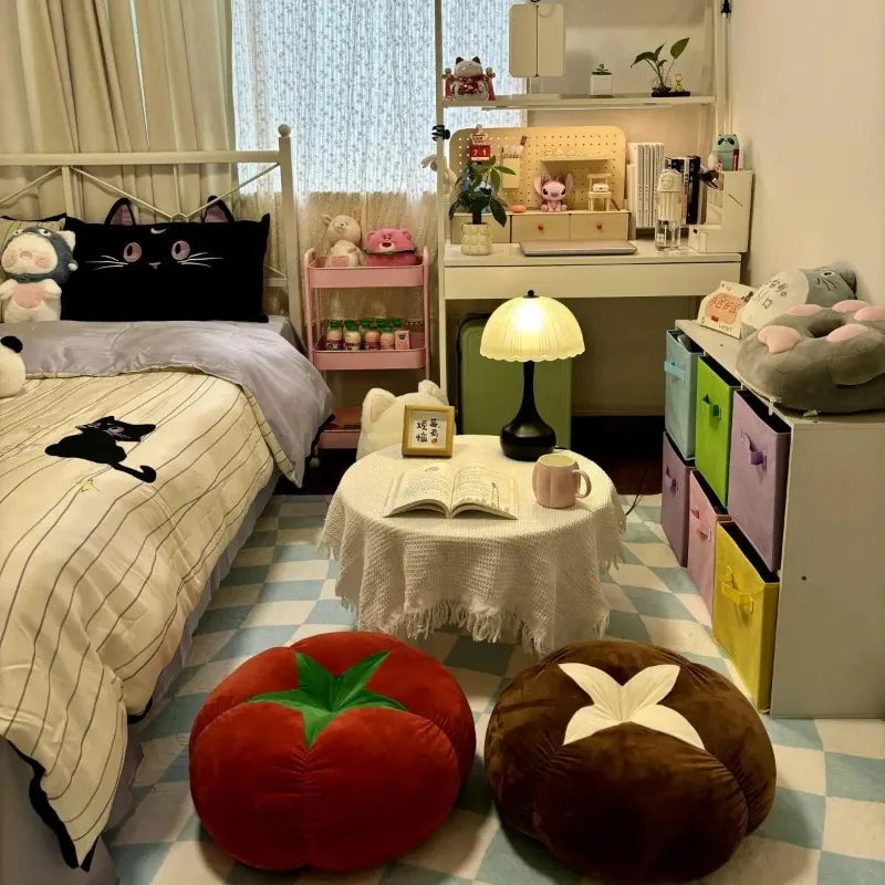 ins cute soft cute mushroom tomato futon cushion bed cushion doll throw