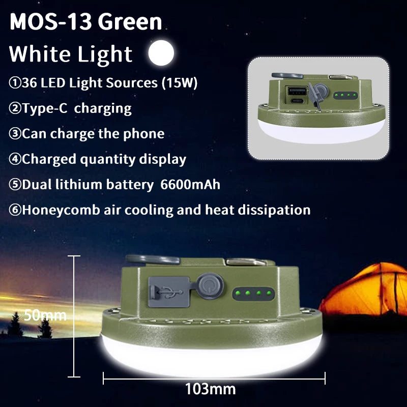 9900mAh Rechargeable Powerful Light Camping Lantern with Magnet Strong