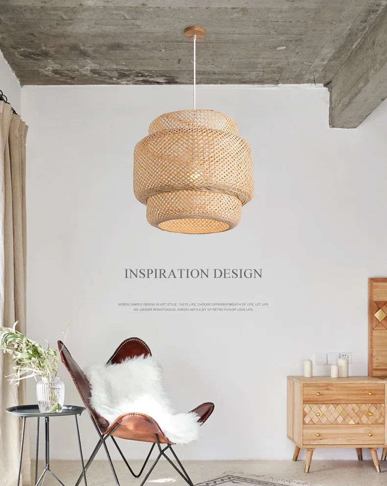 Hand Woven Bamboo Pendant Light